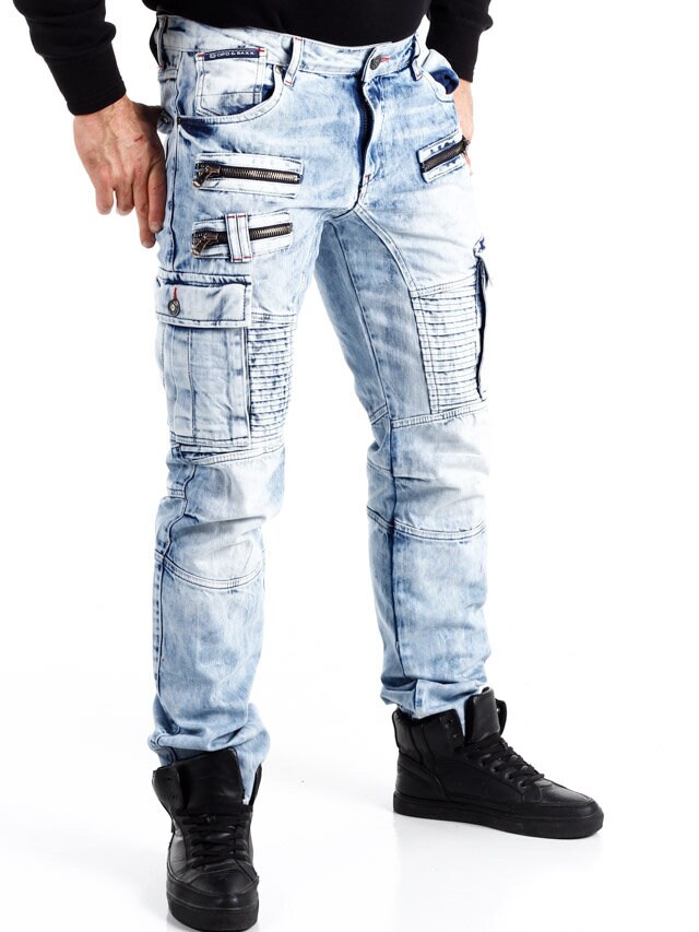 thumbnail image 2 of Cipo & Baxx Rock Hard Men's Slim Fit Jeans - Black Denim, 5-Pocket, Low Rise (All Sizes) 2 of 4