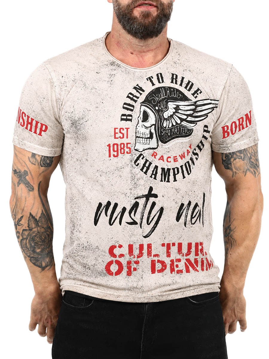 Born To Ride T-shirt Brown front.jpg