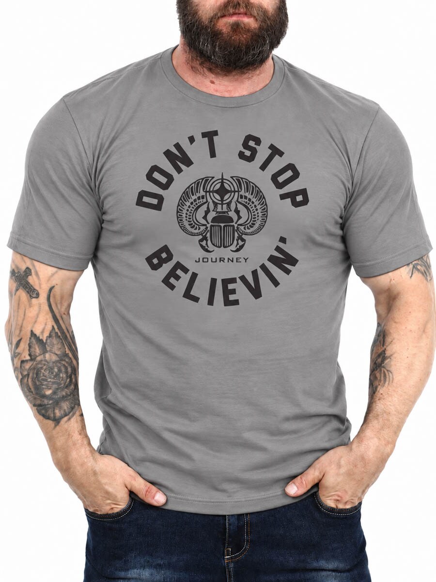 Don't Stop Believin' Circle T-shirt -grey lars4.jpg