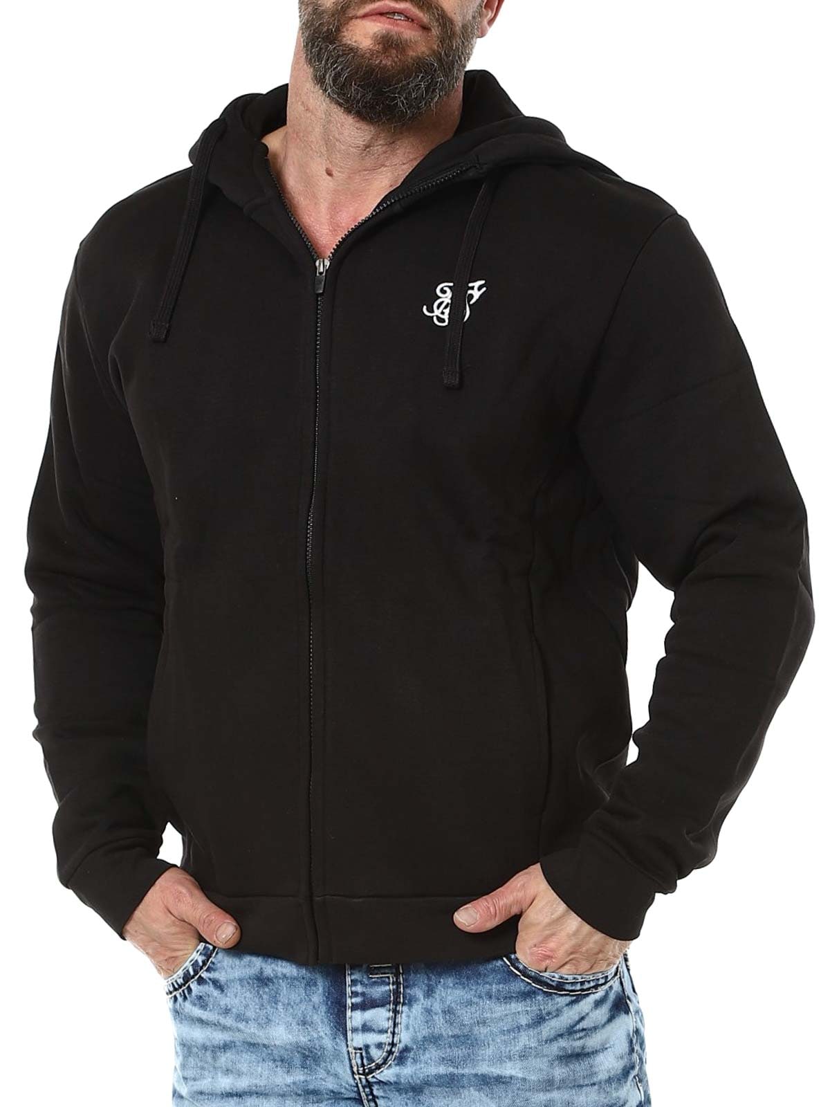 Essentials Full Zip SikSilk Hoodie Black Lars_4.jpg