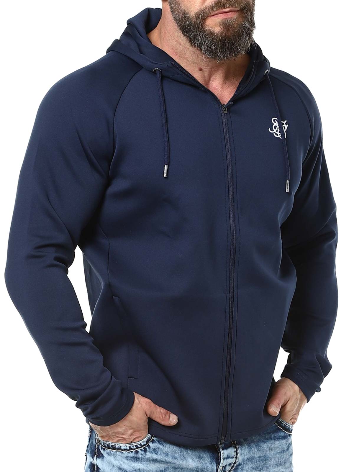 Essentials Full Zip SikSilk Hoodie Blue Lars_2.jpg