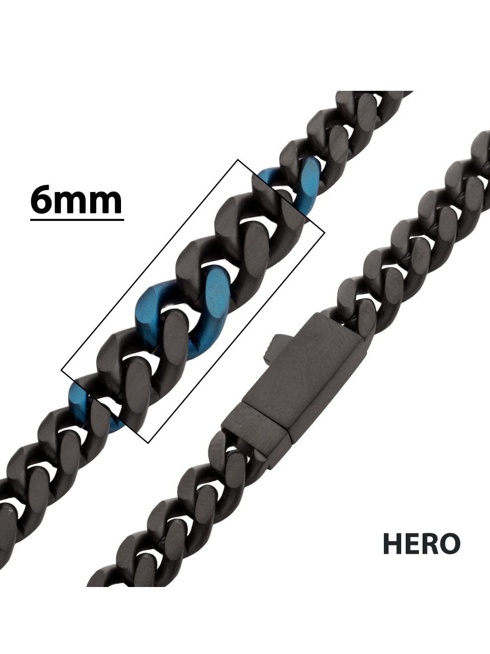 Hero Miami Cuban Inox Halsband - Svart.jpg