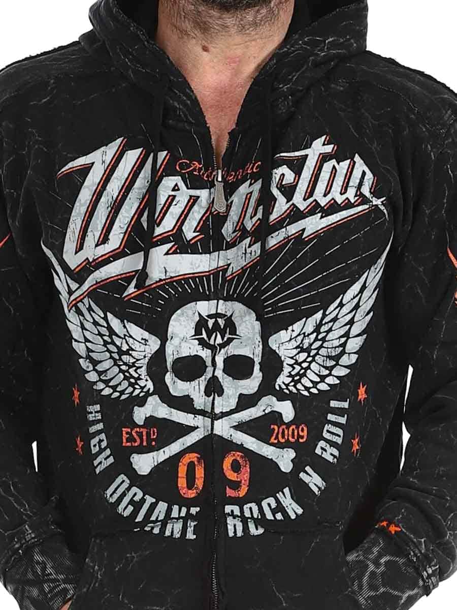 High Octane Wornstar Zip Hoodie Black_1-2.jpg