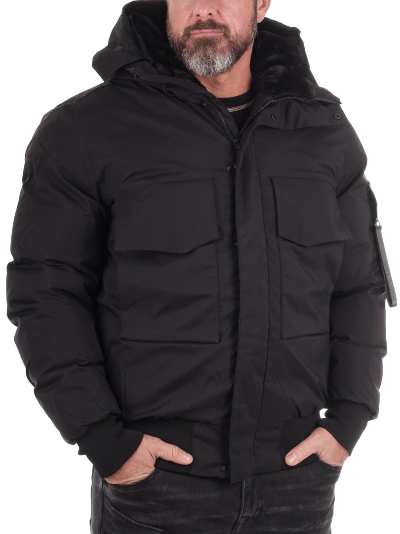 Hooded Bomber SikSilk Vinterjacket Black_7.jpg