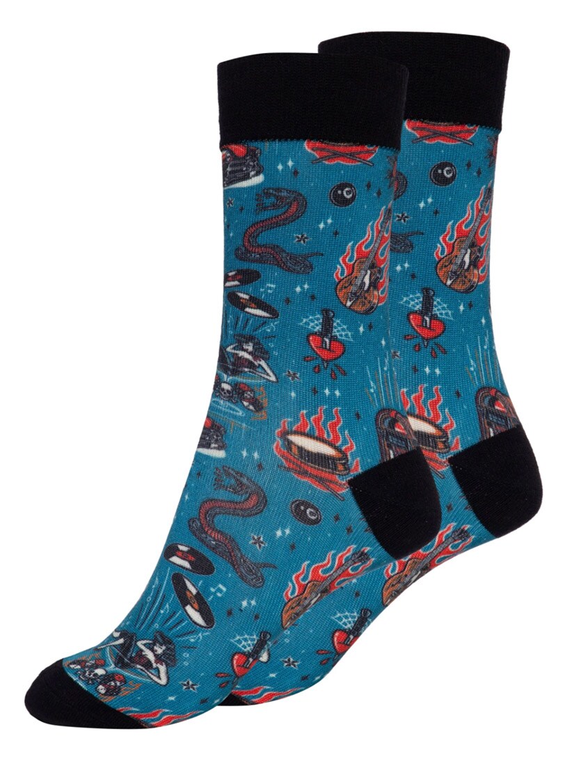KKI5S002 King Kerosin Rock N Roll socks blue .jpg