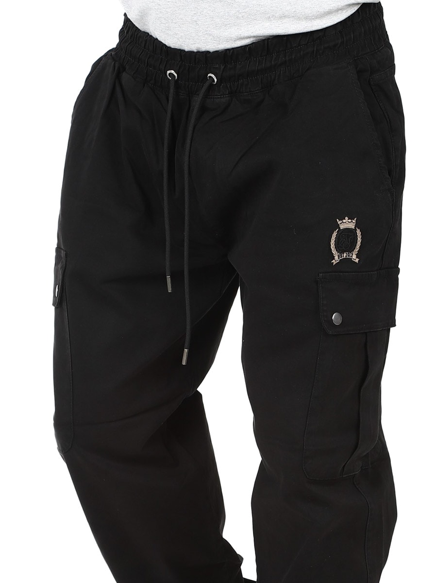 Loose Fit SikSilk Cargo pants 27979- Black_6.jpg