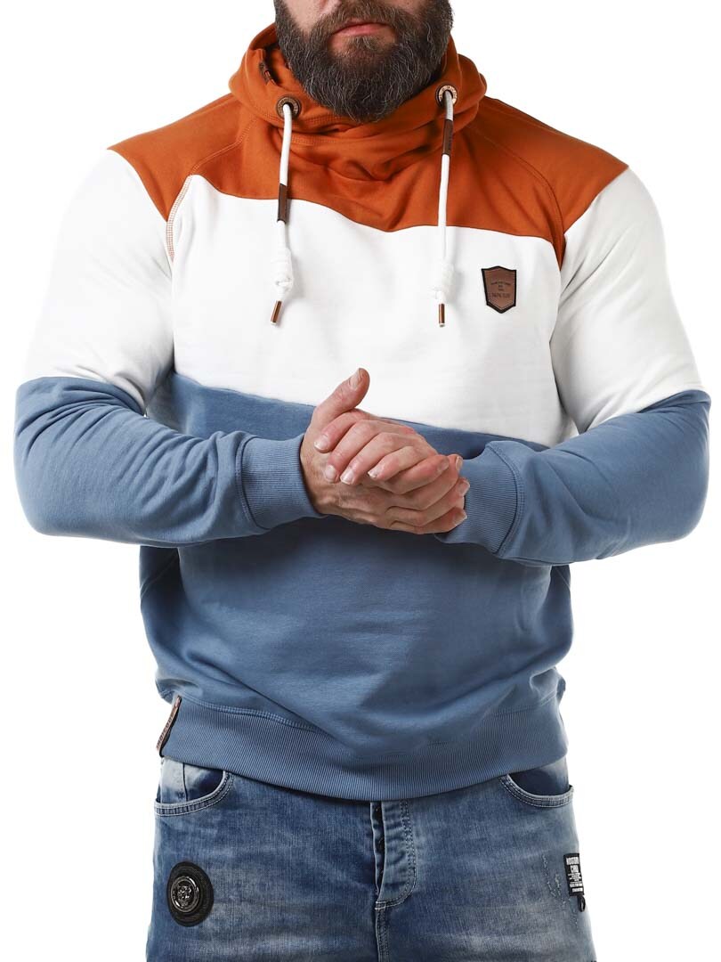 Pessac Indicode Hoodie Brown White Blue